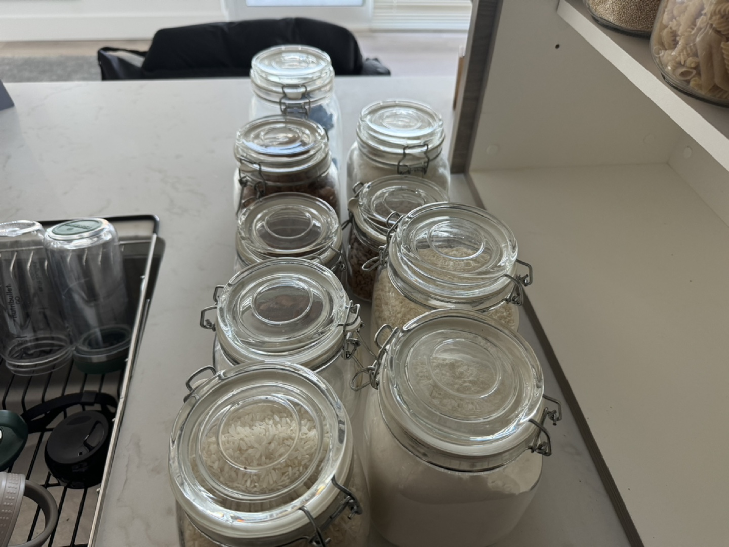 Set of 19 Glass Storage Jars with Lids