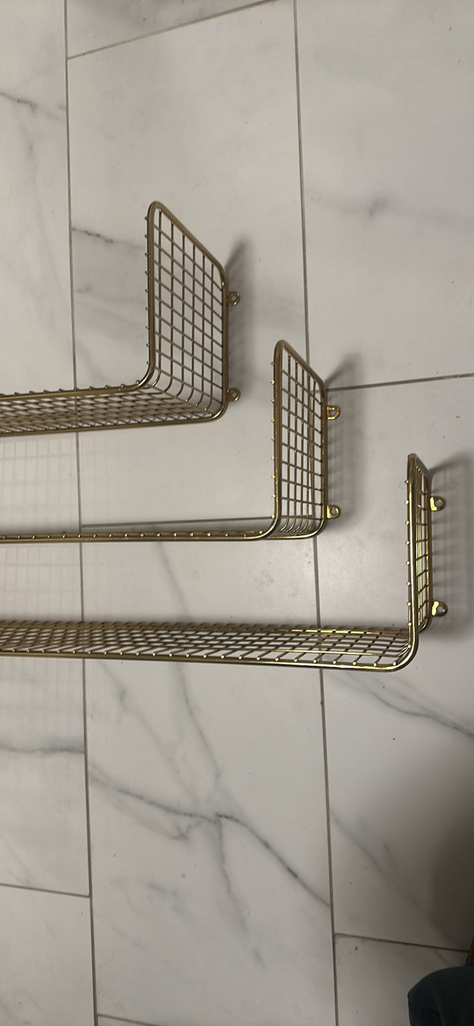 Set of 3 Gold Wire Wall Shelves from IKEA - photo 3