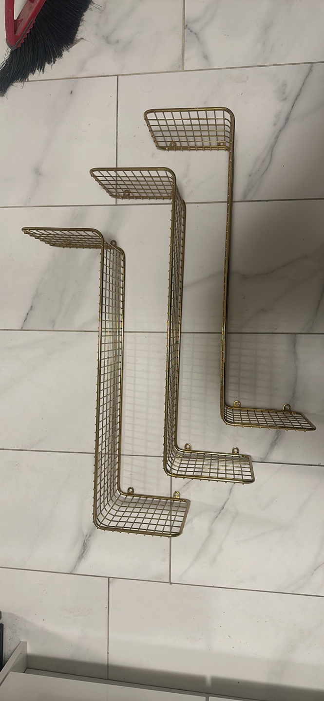 Set of 3 Gold Wire Wall Shelves from IKEA