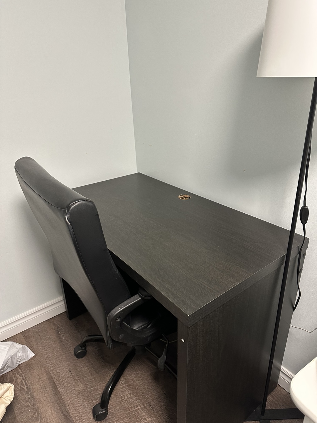 Black Desk with Office Chair