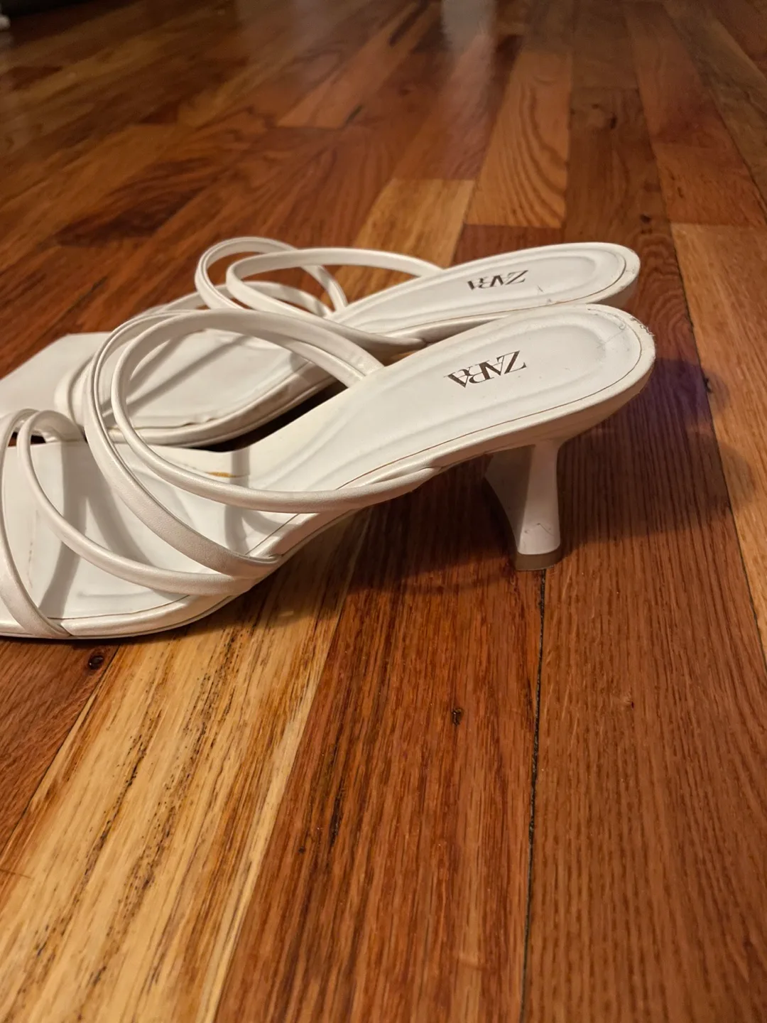 Zara White Strappy Heels image indicator(3)