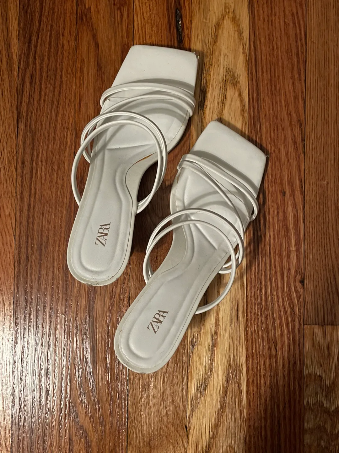 Zara White Strappy Heels image indicator(2)