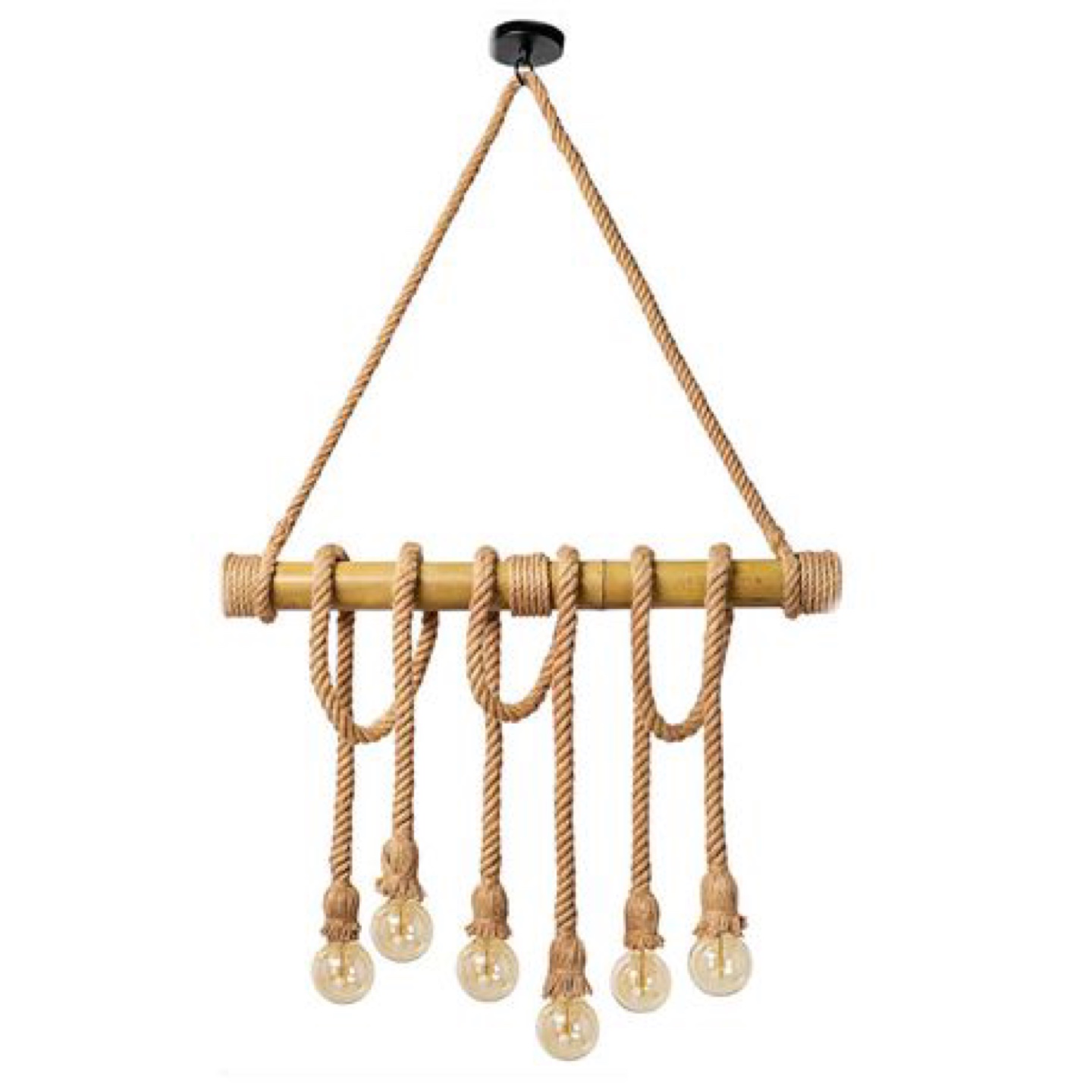 Rustic Rope Chandelier - Unique Handmade Pendant Light