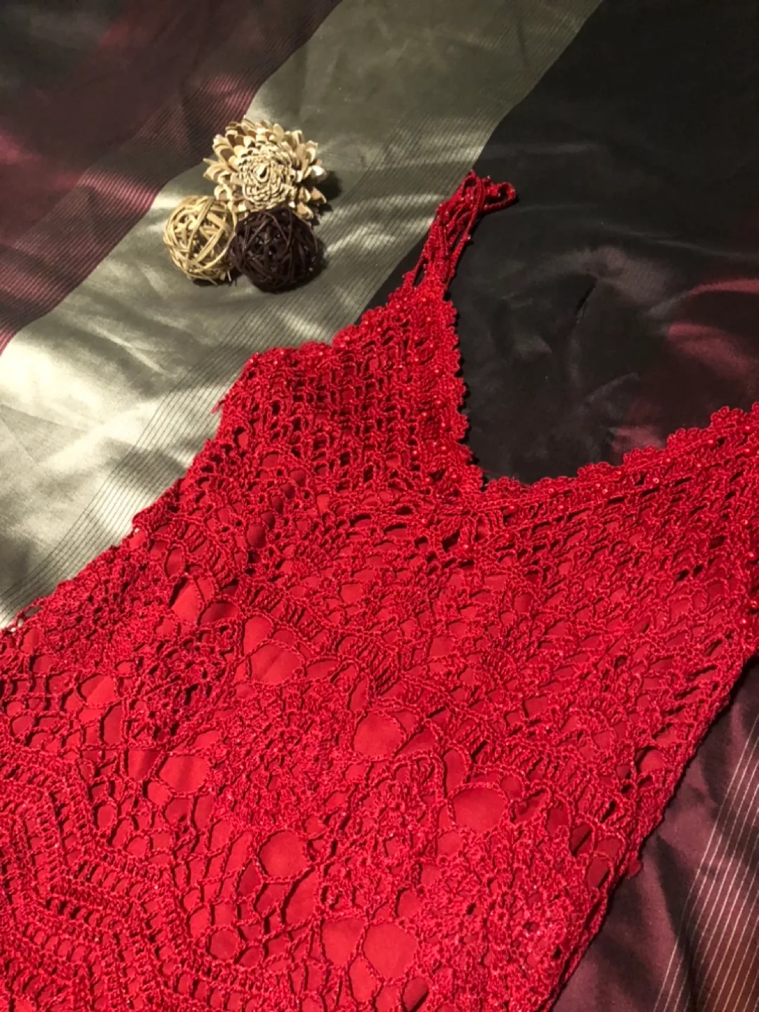 Red Crochet Tank Top. #ThriftyPicks image indicator(2)