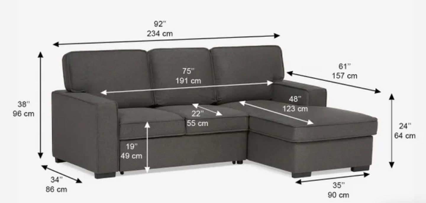 Grey Sectional Sofa with Storage - photo 3