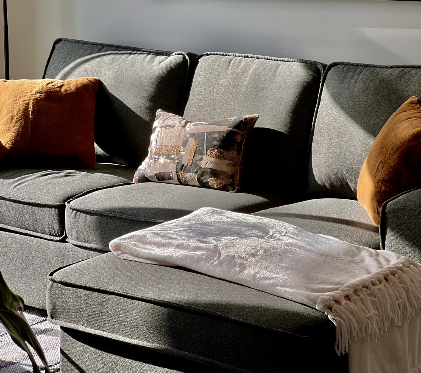 Grey Sectional Sofa with Storage