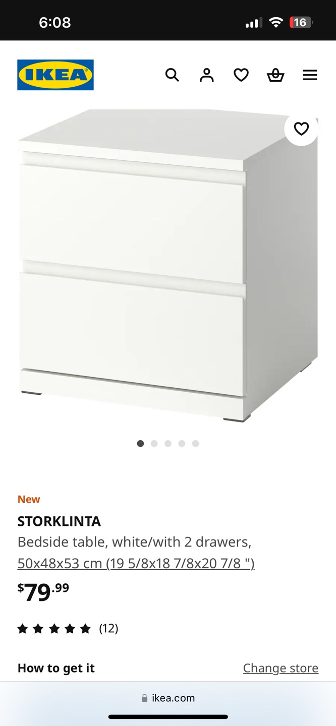 Set of 2 - IKEA STORKLINTA Bedside Table - photo 3