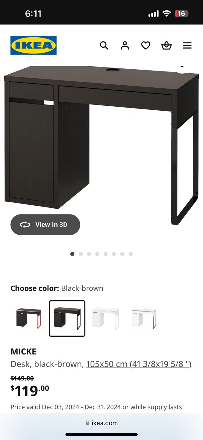 IKEA MICKE Desk - Black-Brown - photo 3
