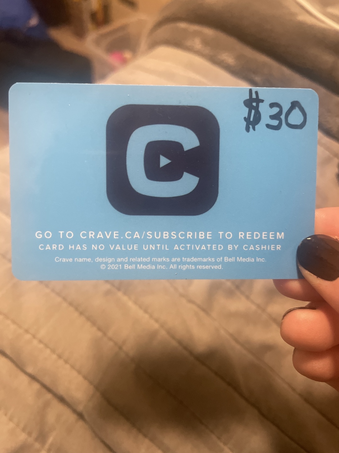 Crave TV Gift Card - $30 (Selling for 20$)