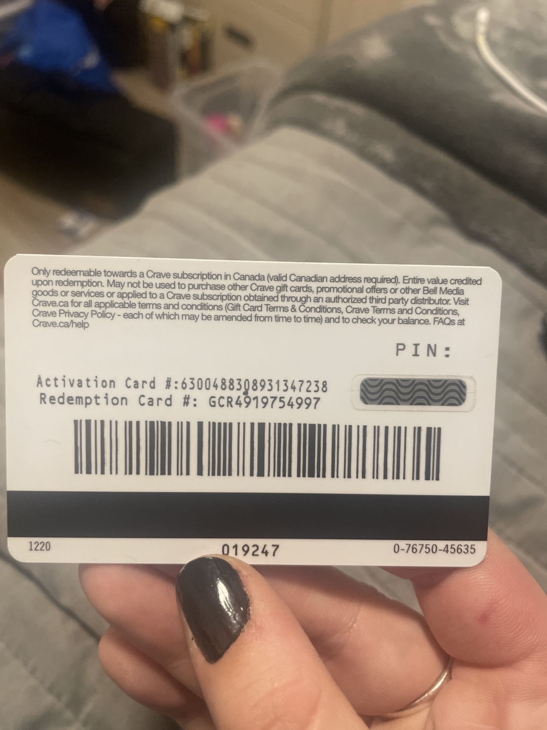 Crave TV Gift Card - $30 (Selling for 20$) - photo 2