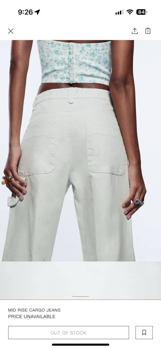 Zara Mid Rise Cargo Jeans #ThriftyPicks image indicator(5)