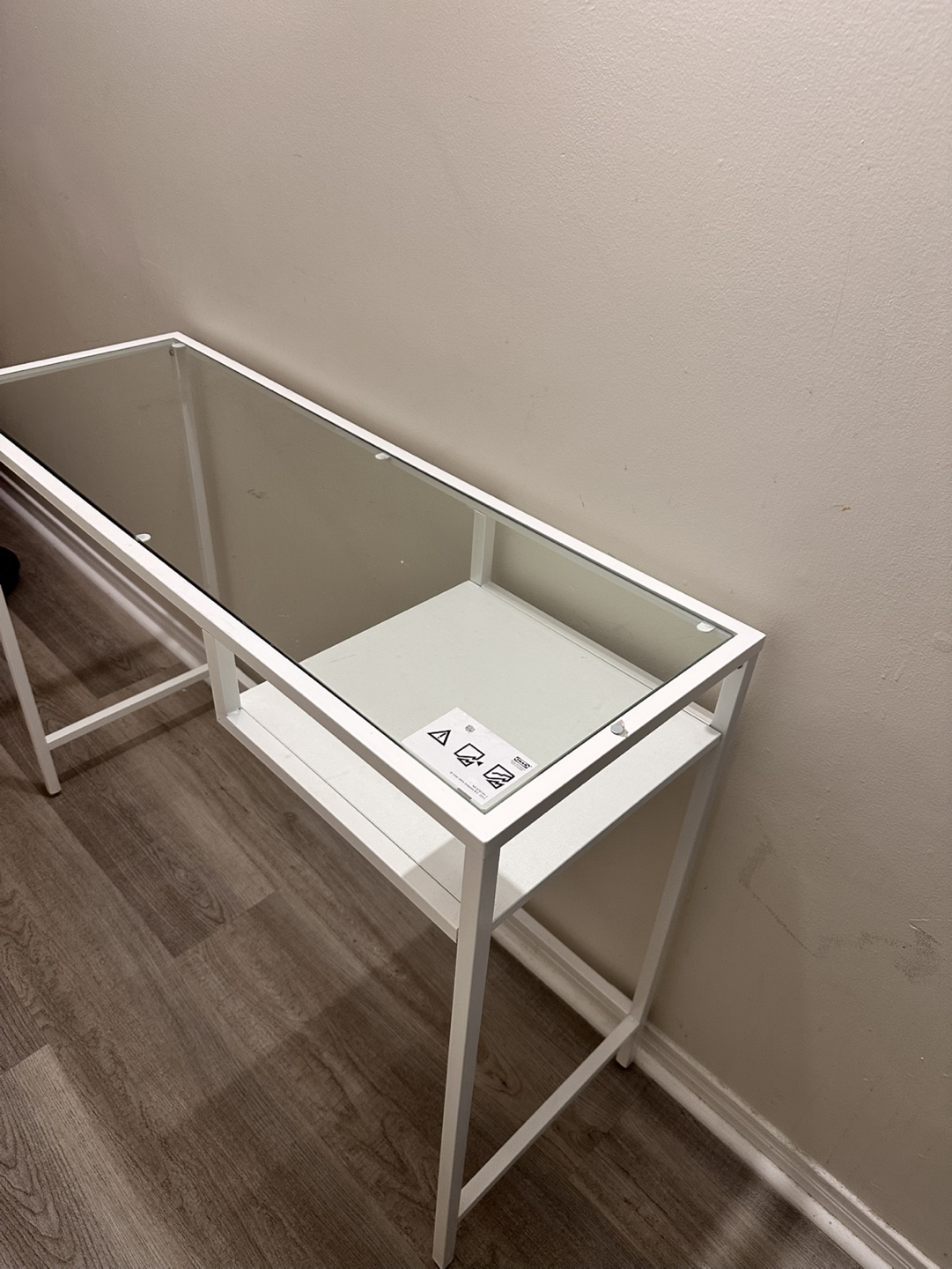 IKEA VITTSJÖ Glass White Table - photo 3
