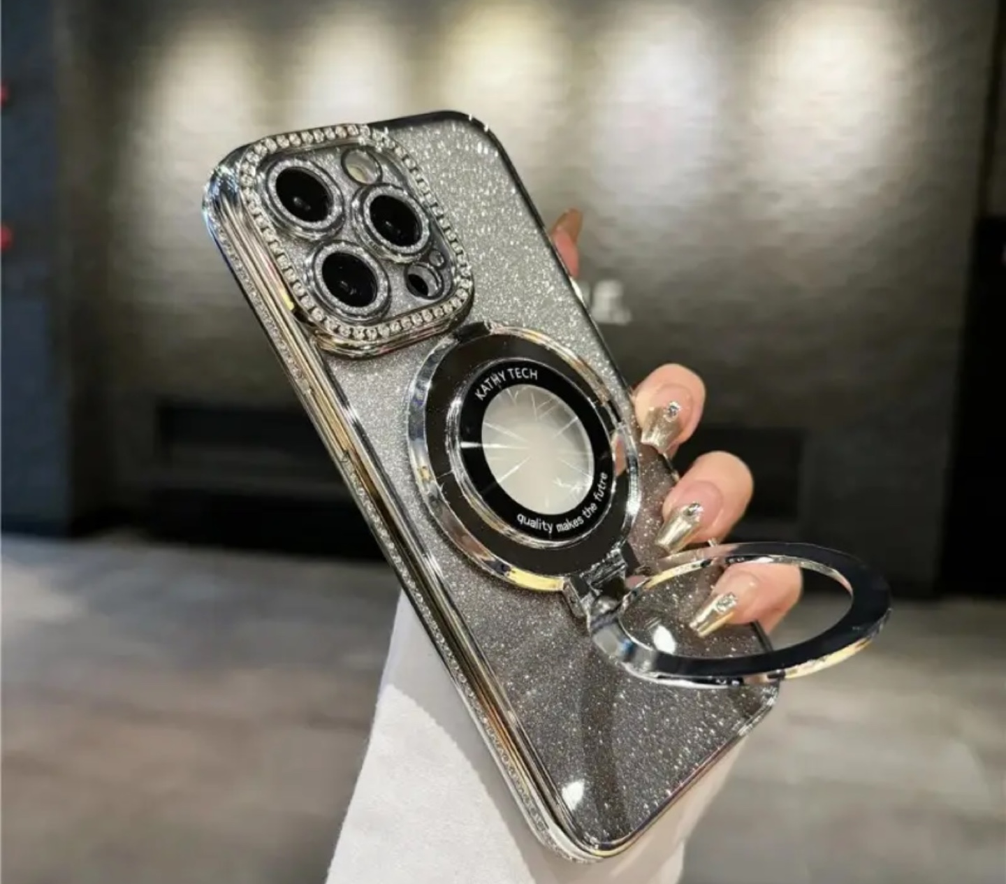 Glitter Phone Case with Ring Holder