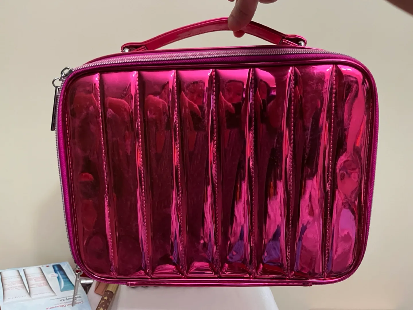Pink Makeup Case with Satin Lining image indicator(2)