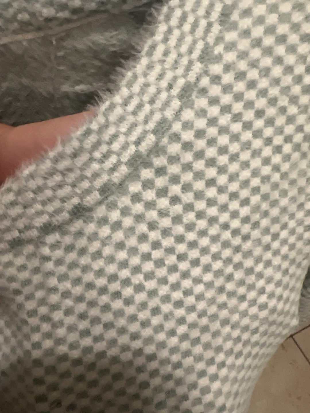 Green and white checkered sweater dress image indicator(3)