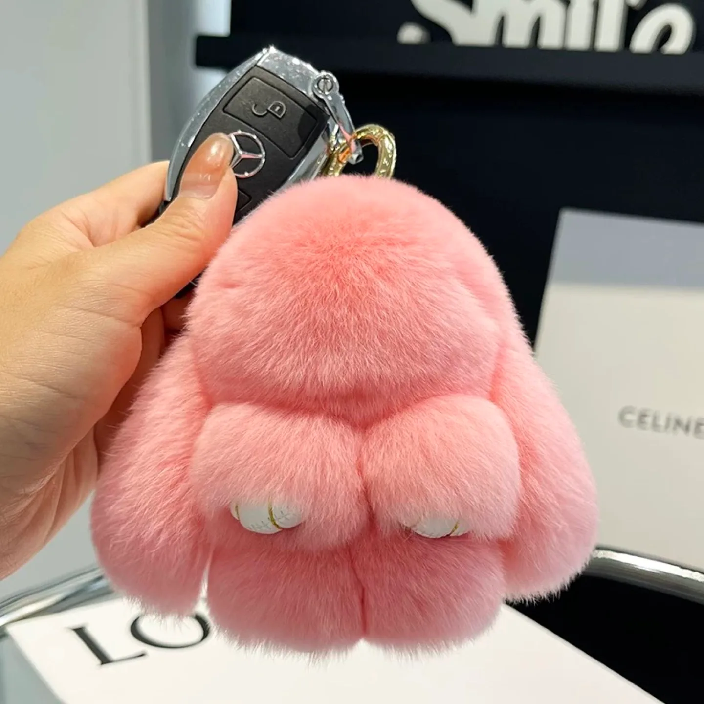 Pink Furry Keychain thumbnail