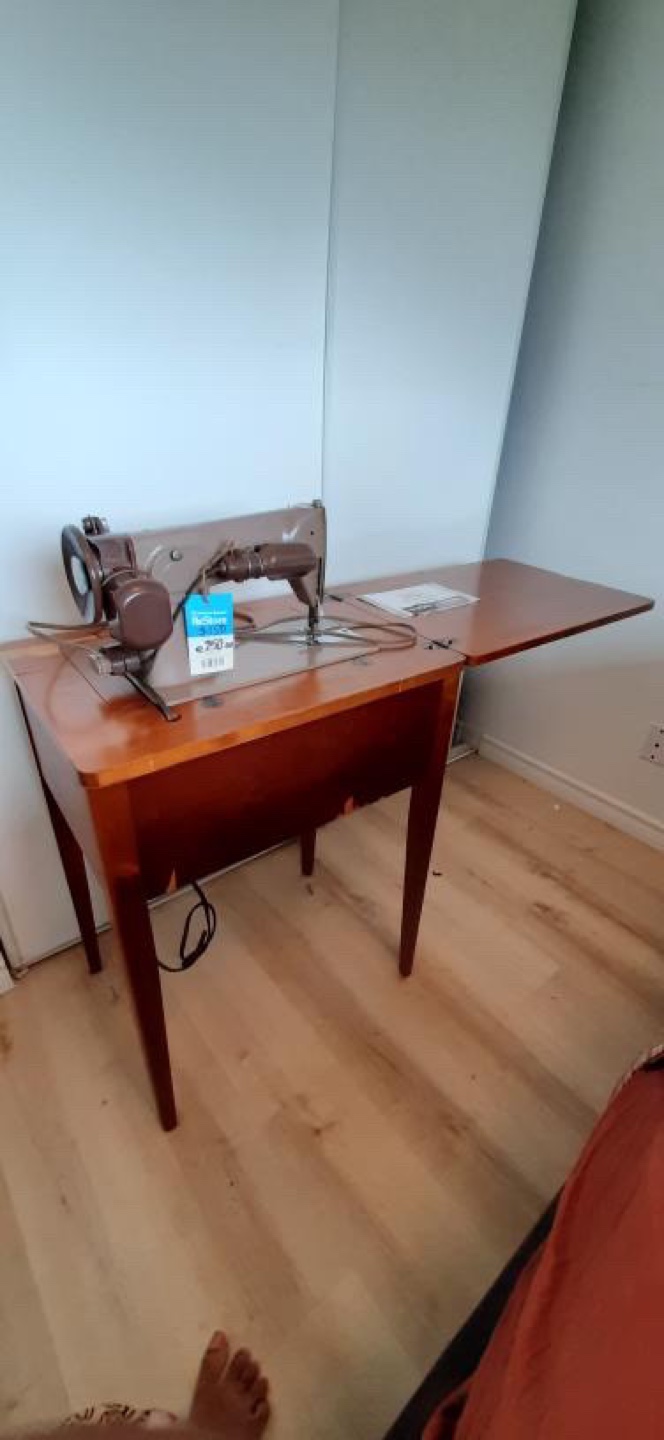 Vintage Sewing Machine with stool