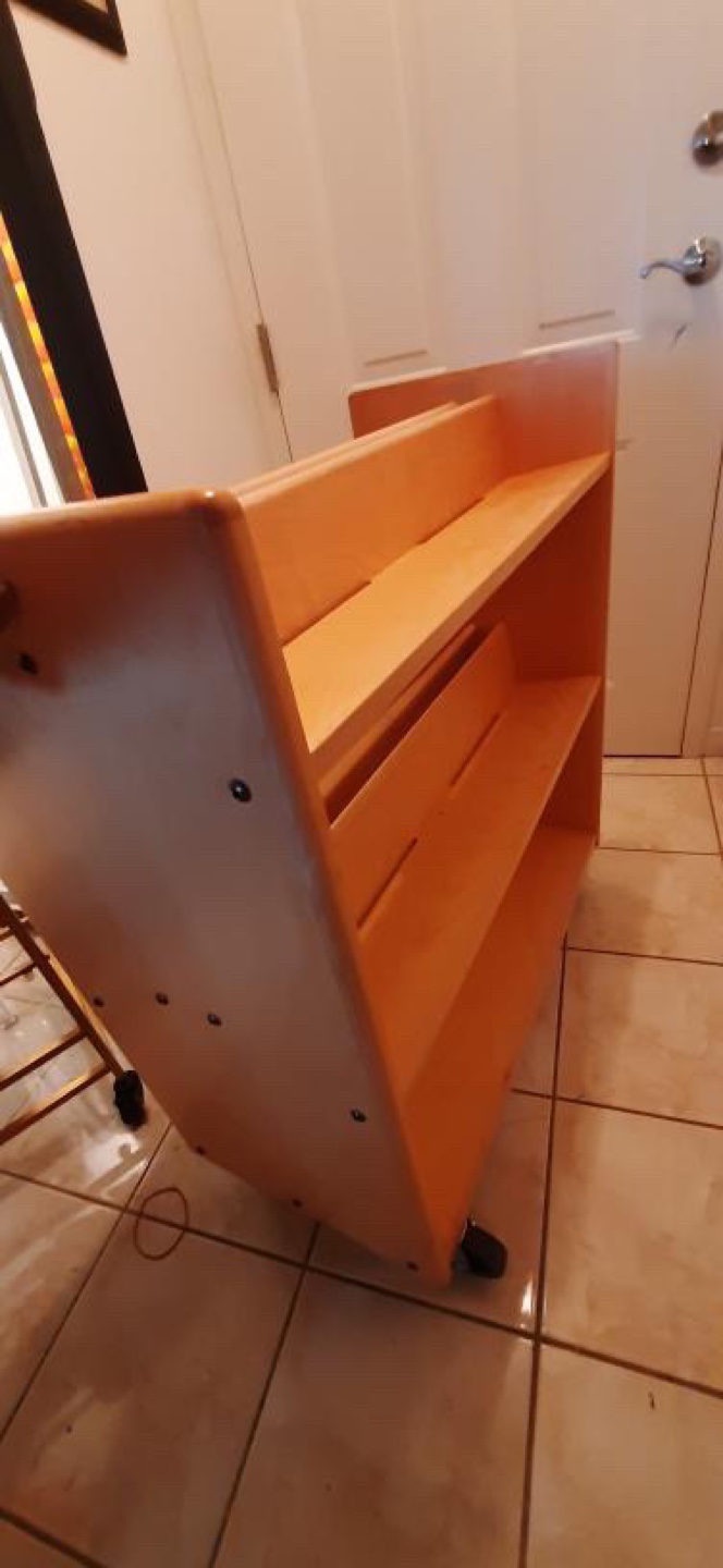 Wooden Rolling Bookshelf