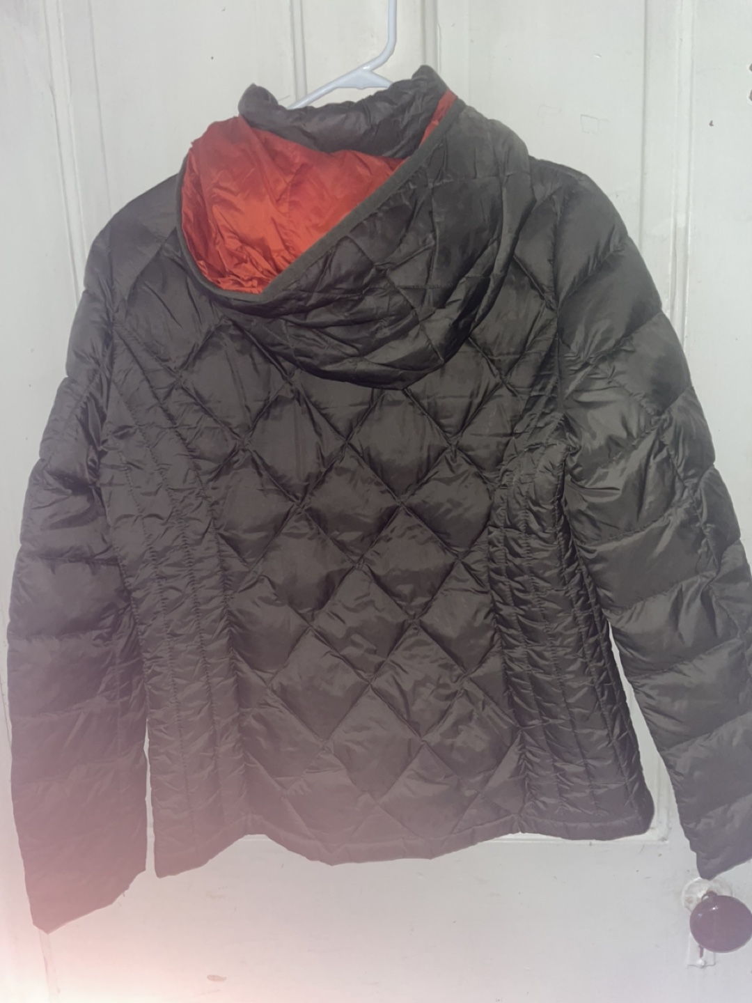 Lucky Brand & Co. Green Puffer Jacket with Orange Lining - photo 3