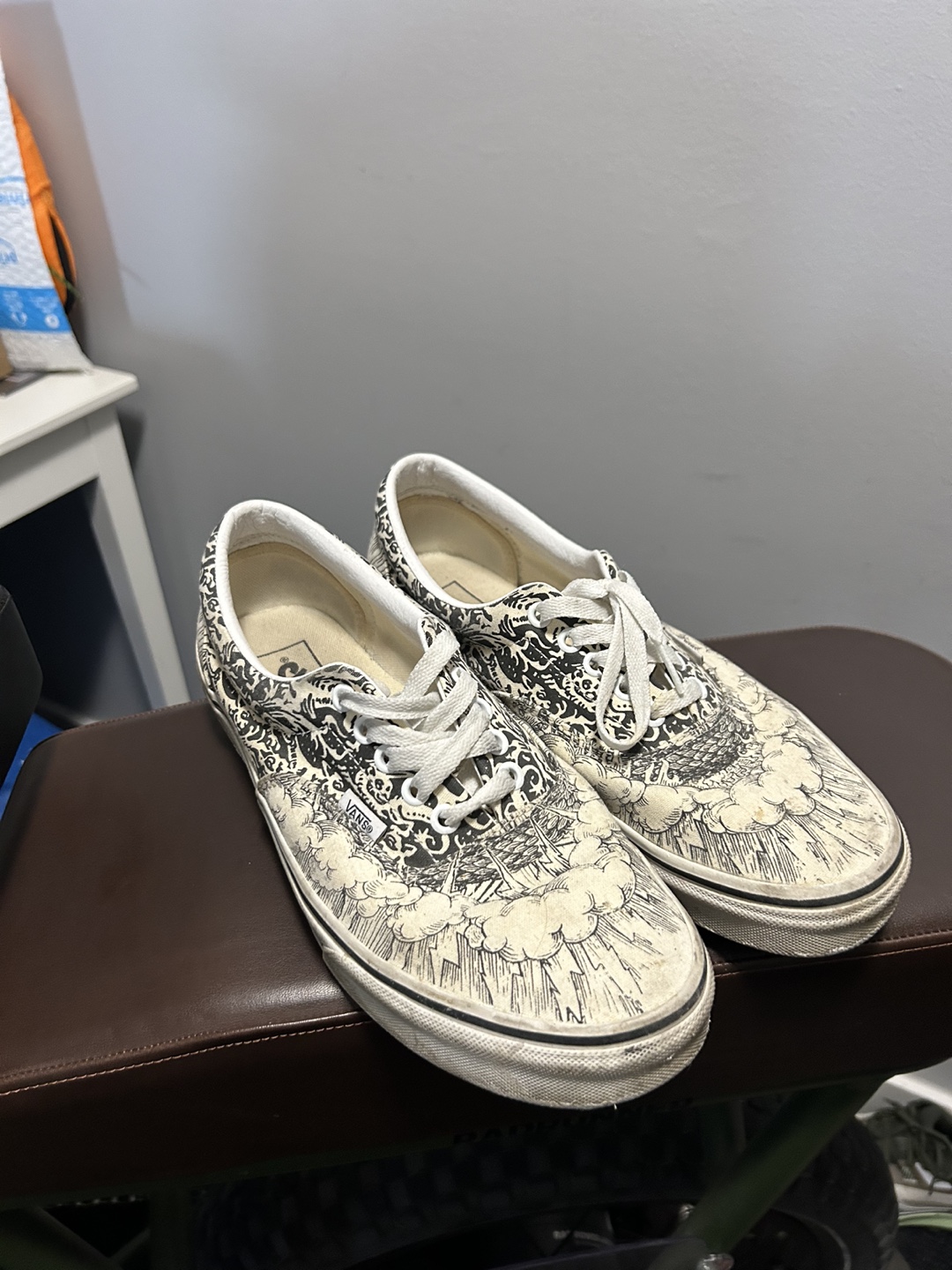 Vans Era Black and White Pattern Sneakers