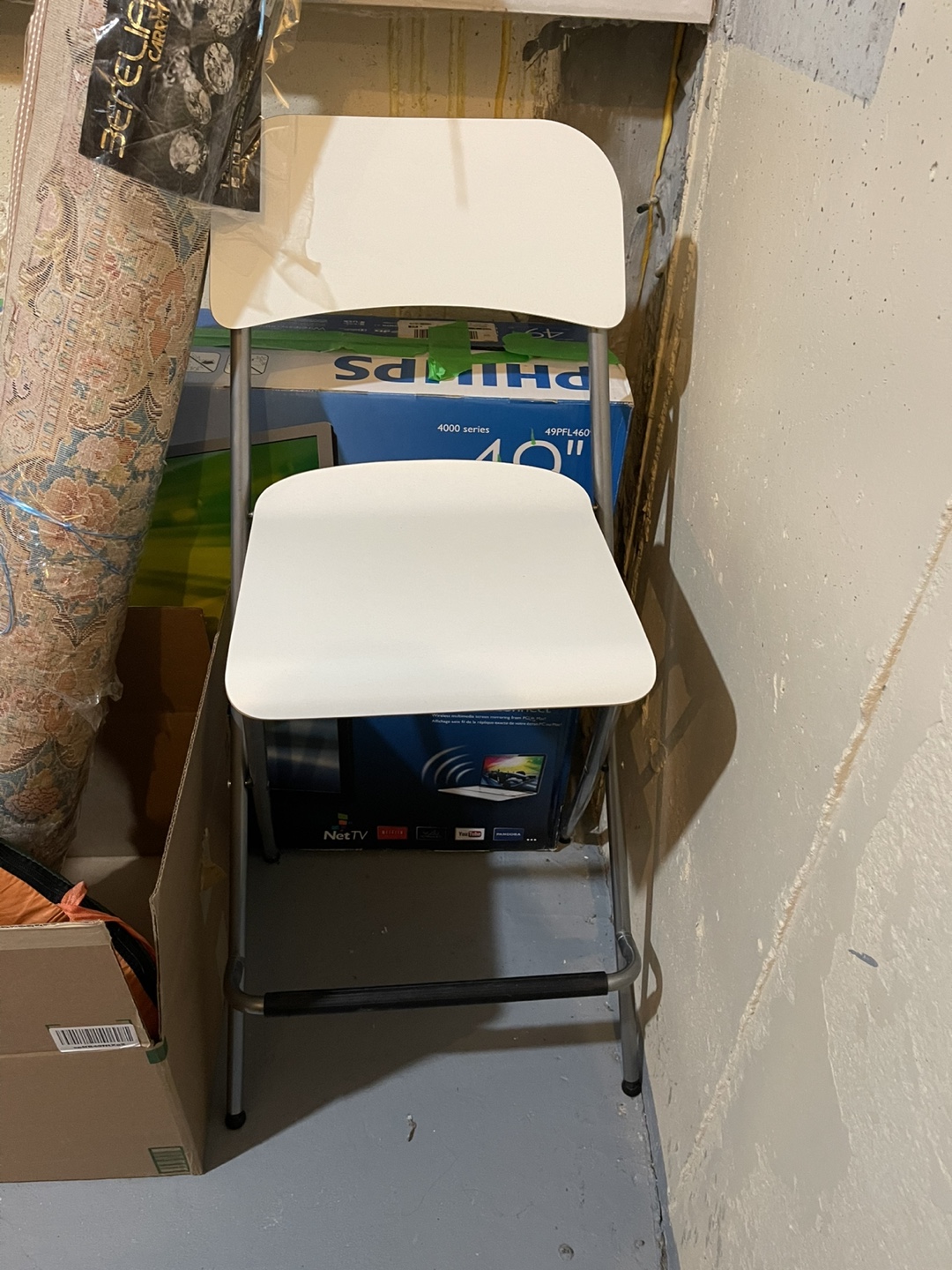 White Folding Bar Stool