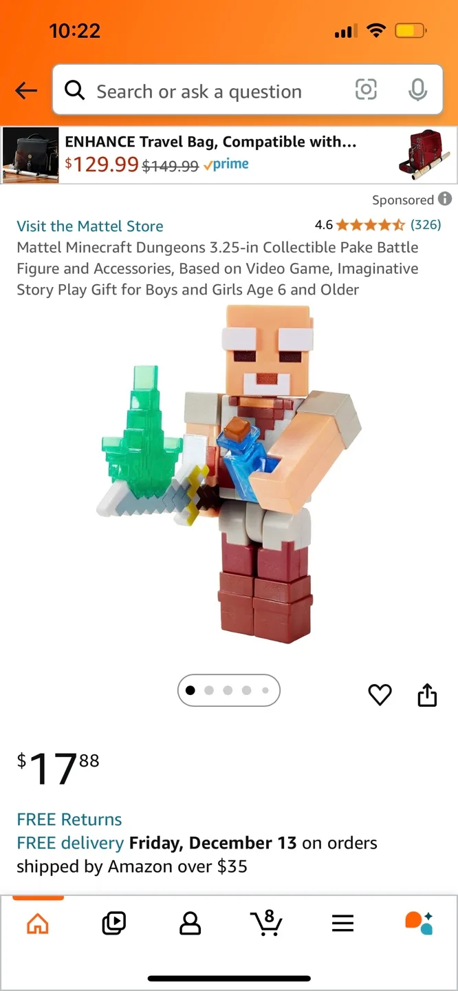 Minecraft Dungeons Pake Battle Figure #thriftypicks image indicator(2)