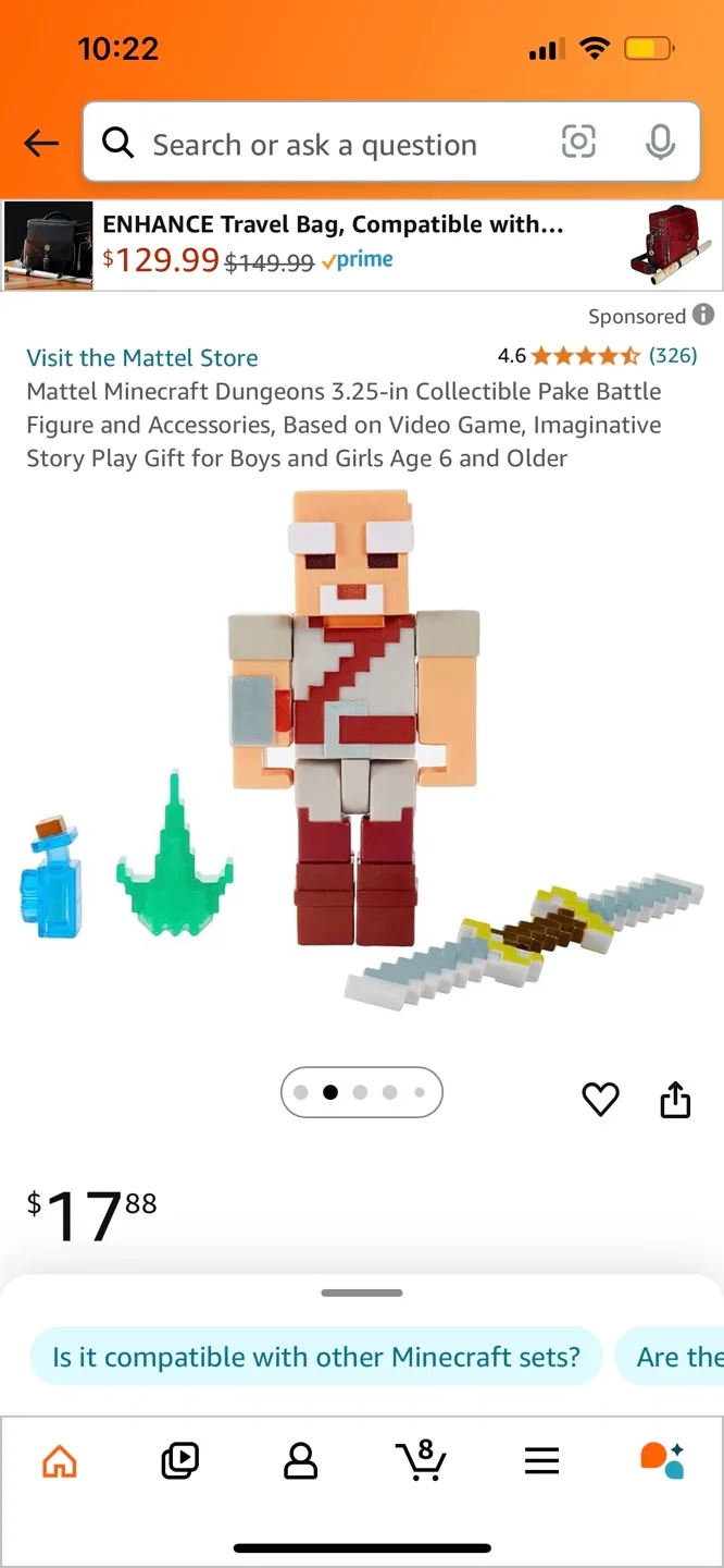 Minecraft Dungeons Pake Battle Figure #thriftypicks image indicator(3)