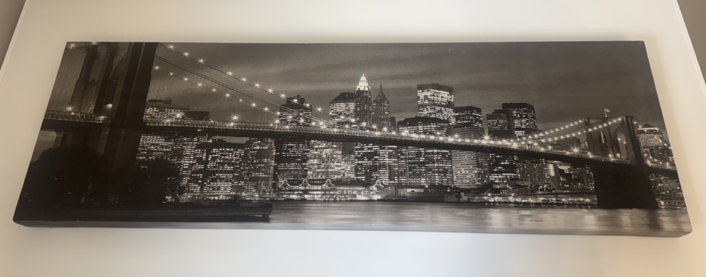 Black and White Brooklyn Bridge Canvas Wall Art - photo 2