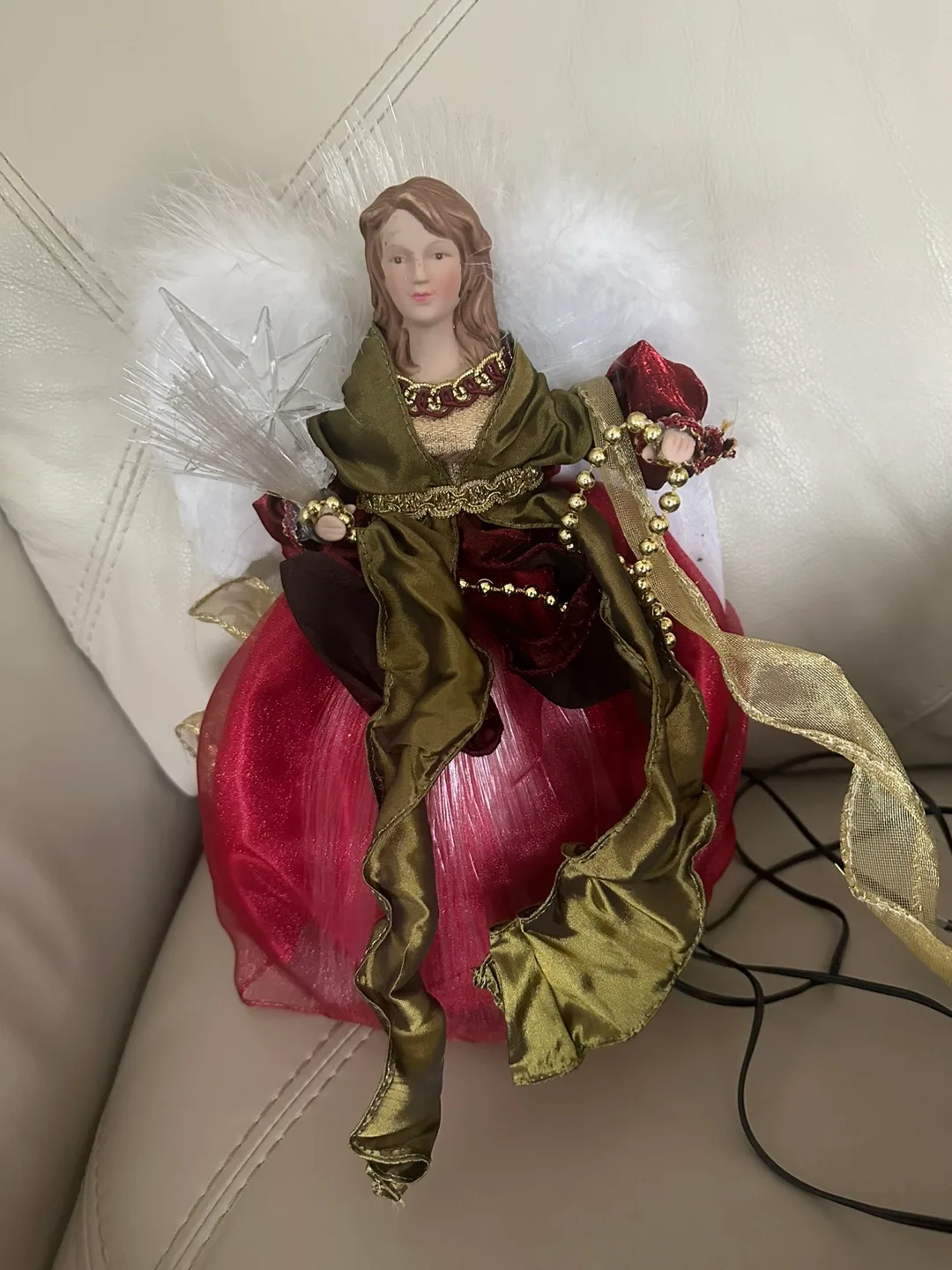 LED Fibre Optic Angel Christmas Tree Topper image indicator(3)