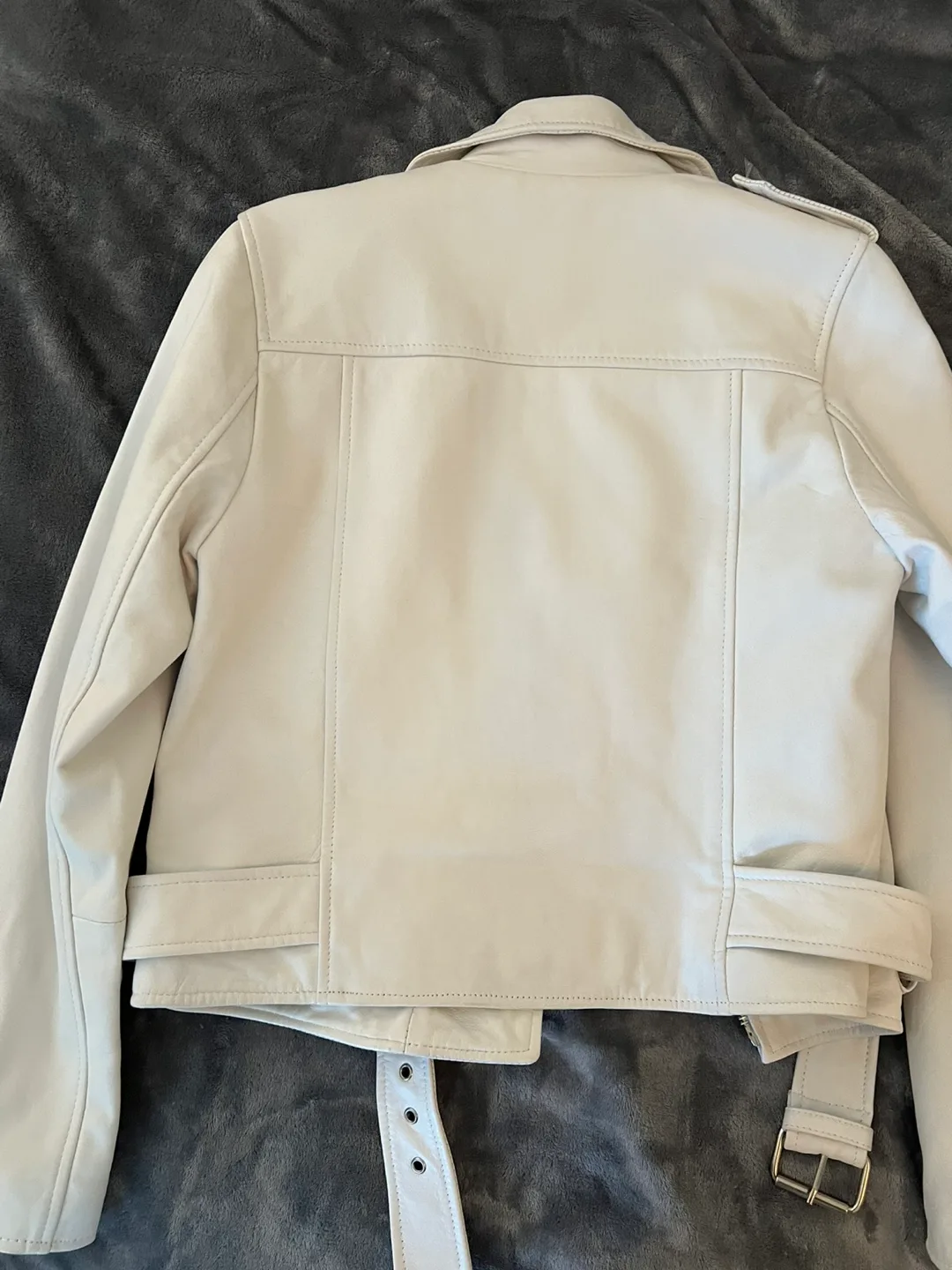 Walter Baker White Leather Jacket S/XS New w/ tags image indicator(3)