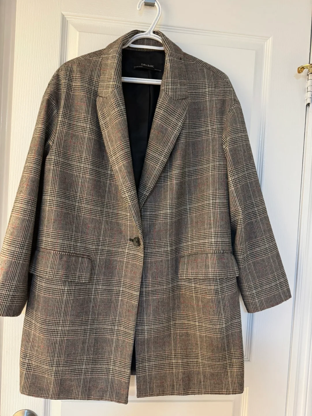 Zara Basic Plaid Blazer thumbnail