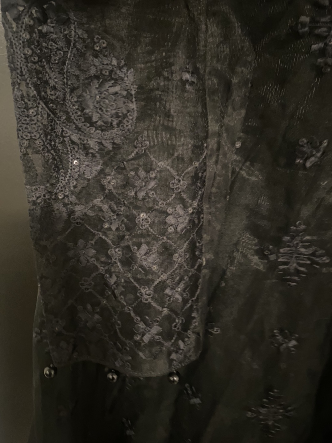 Black Embroidered Dress - photo 3
