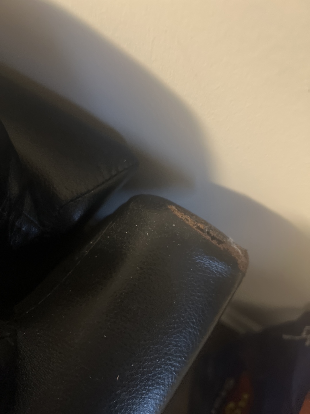 Black Leather Couch - photo 2