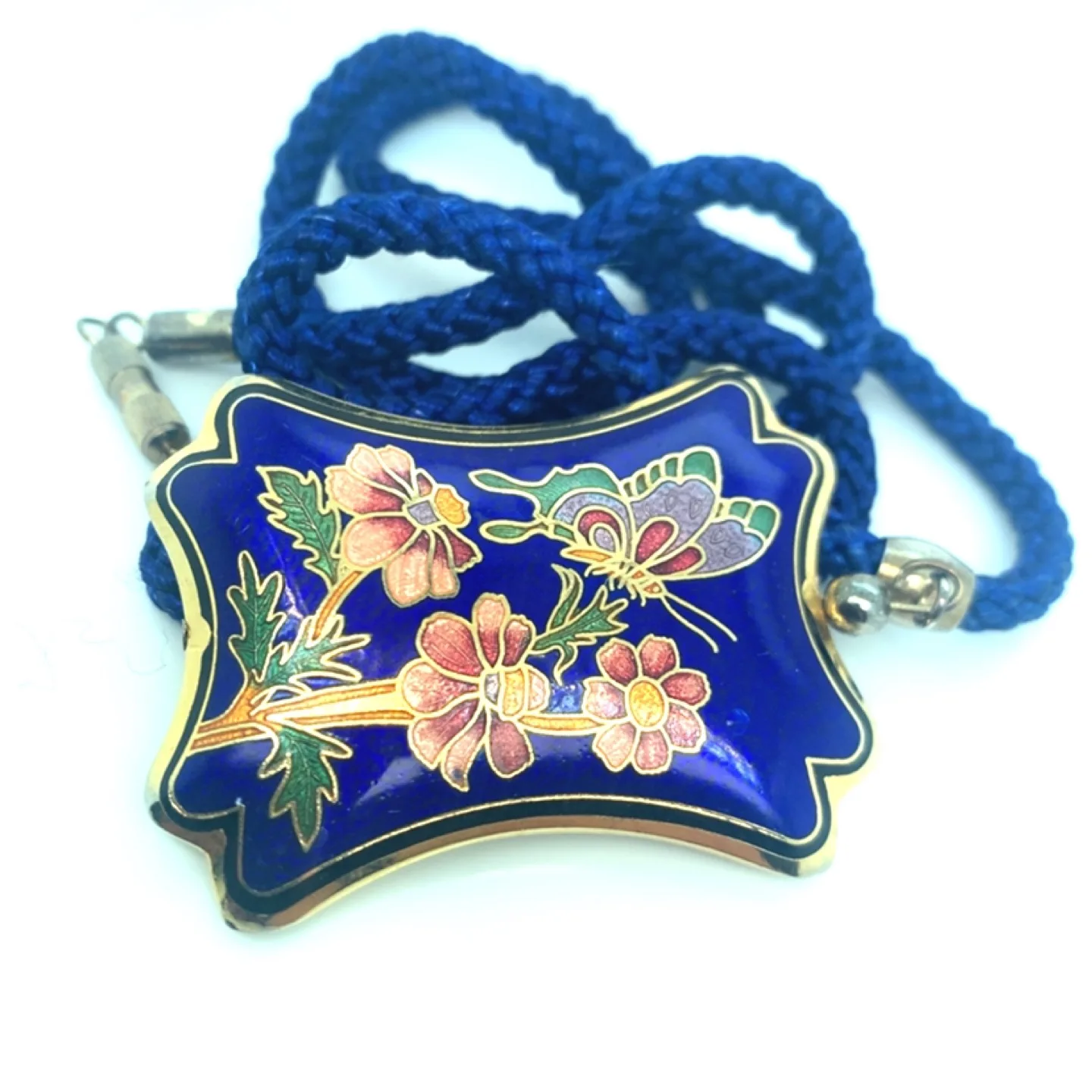 Vintage Reversible cloisonné necklace 26” image indicator(2)