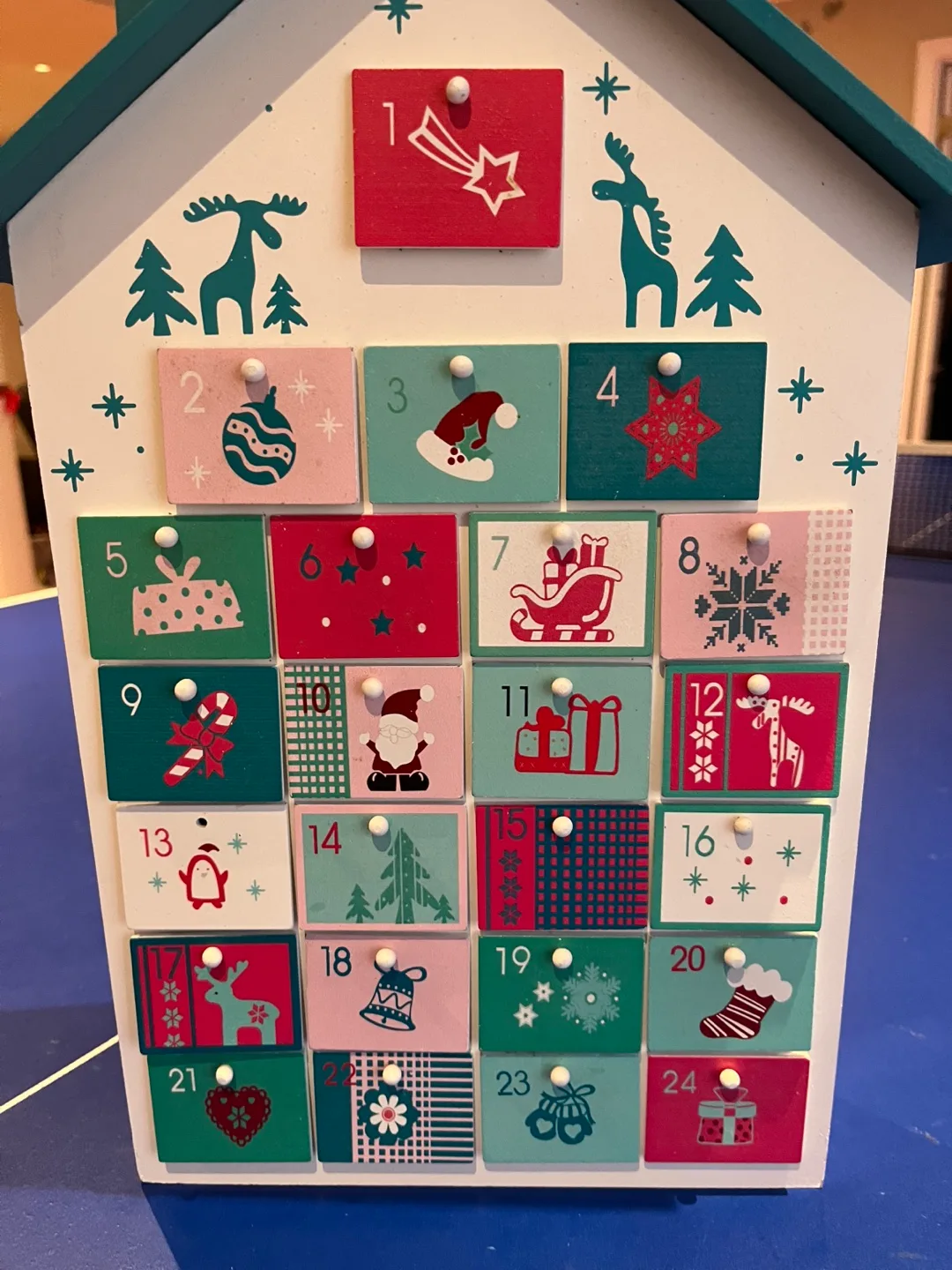 # thrifty picks Wooden Christmas Advent Calendar House image indicator(2)