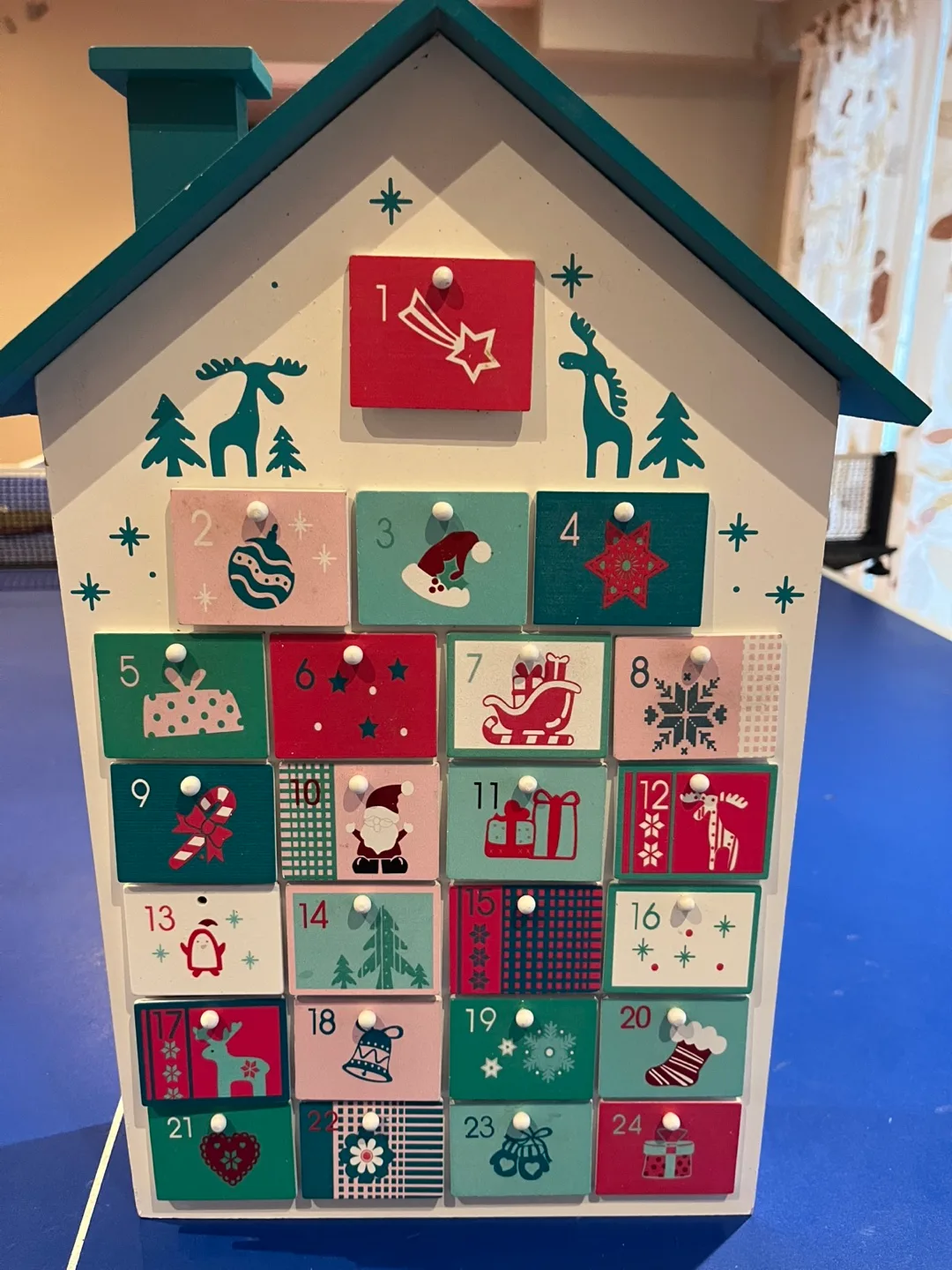 # thrifty picks Wooden Christmas Advent Calendar House image indicator(5)