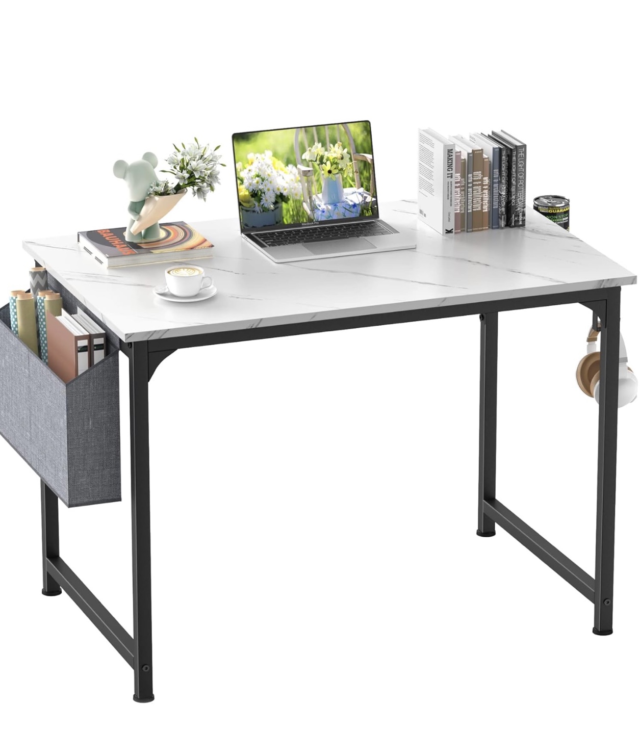 White Computer Desk with Storage #ThriftyPicks