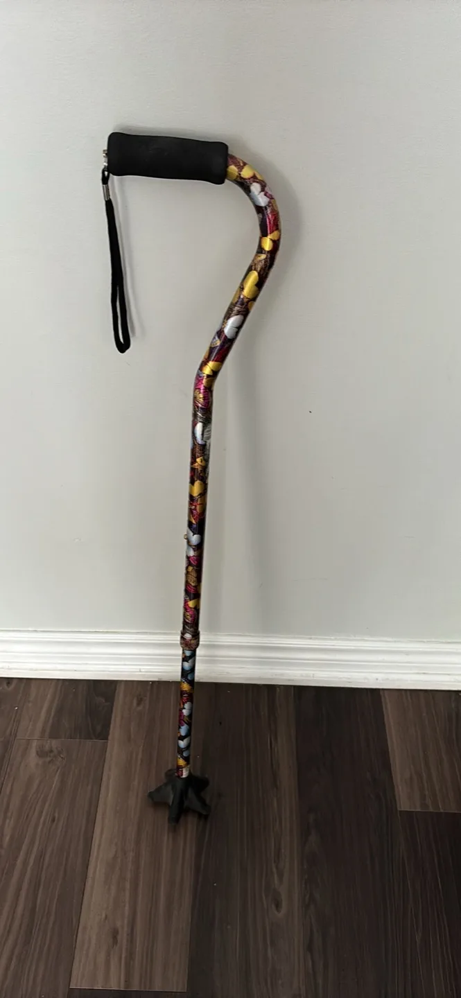 Adjustable Walking Cane  butterfly design   5 prong base image indicator(2)