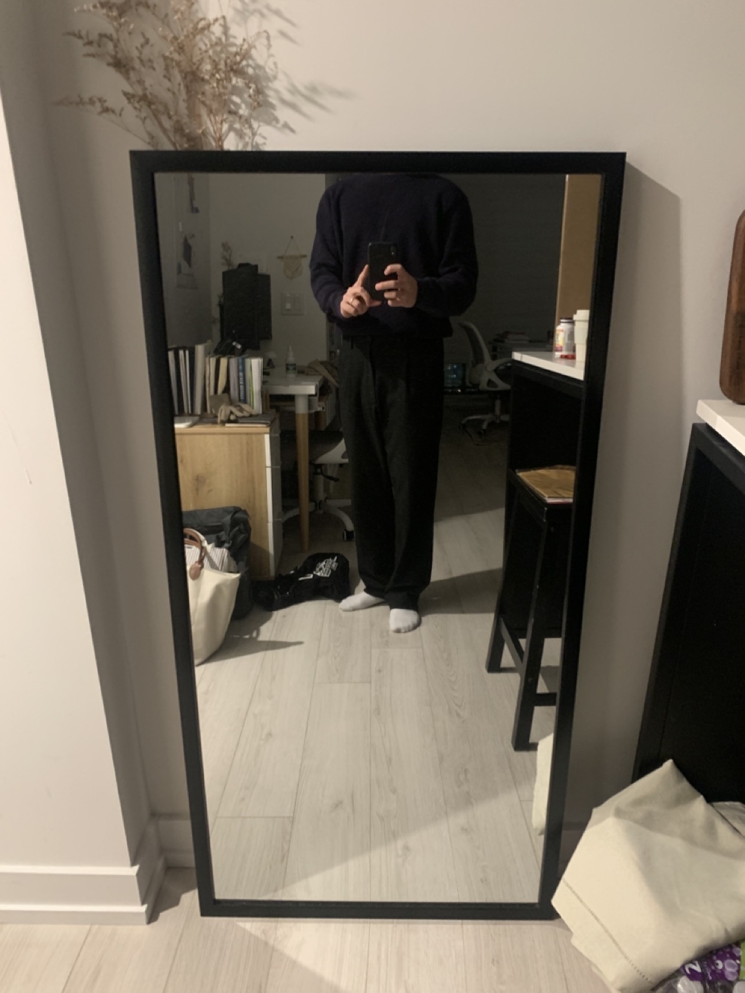 Full Length Black Framed Mirror