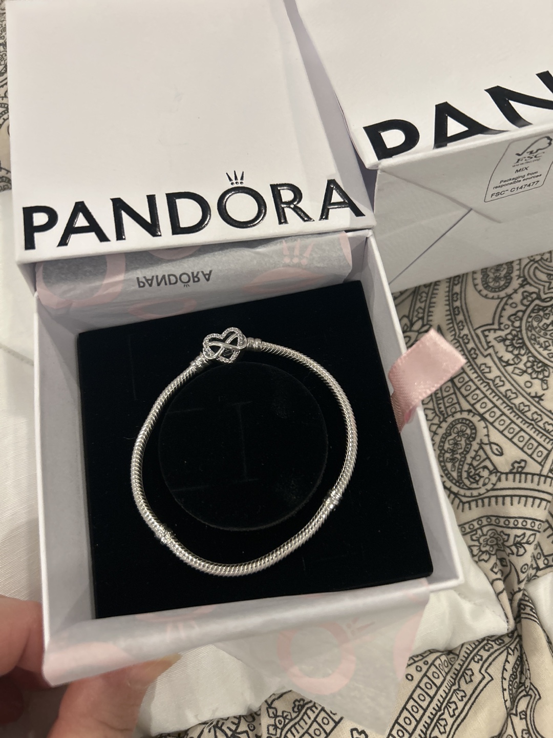 Pandora Snake Chain Bracelet with Infinity Charm