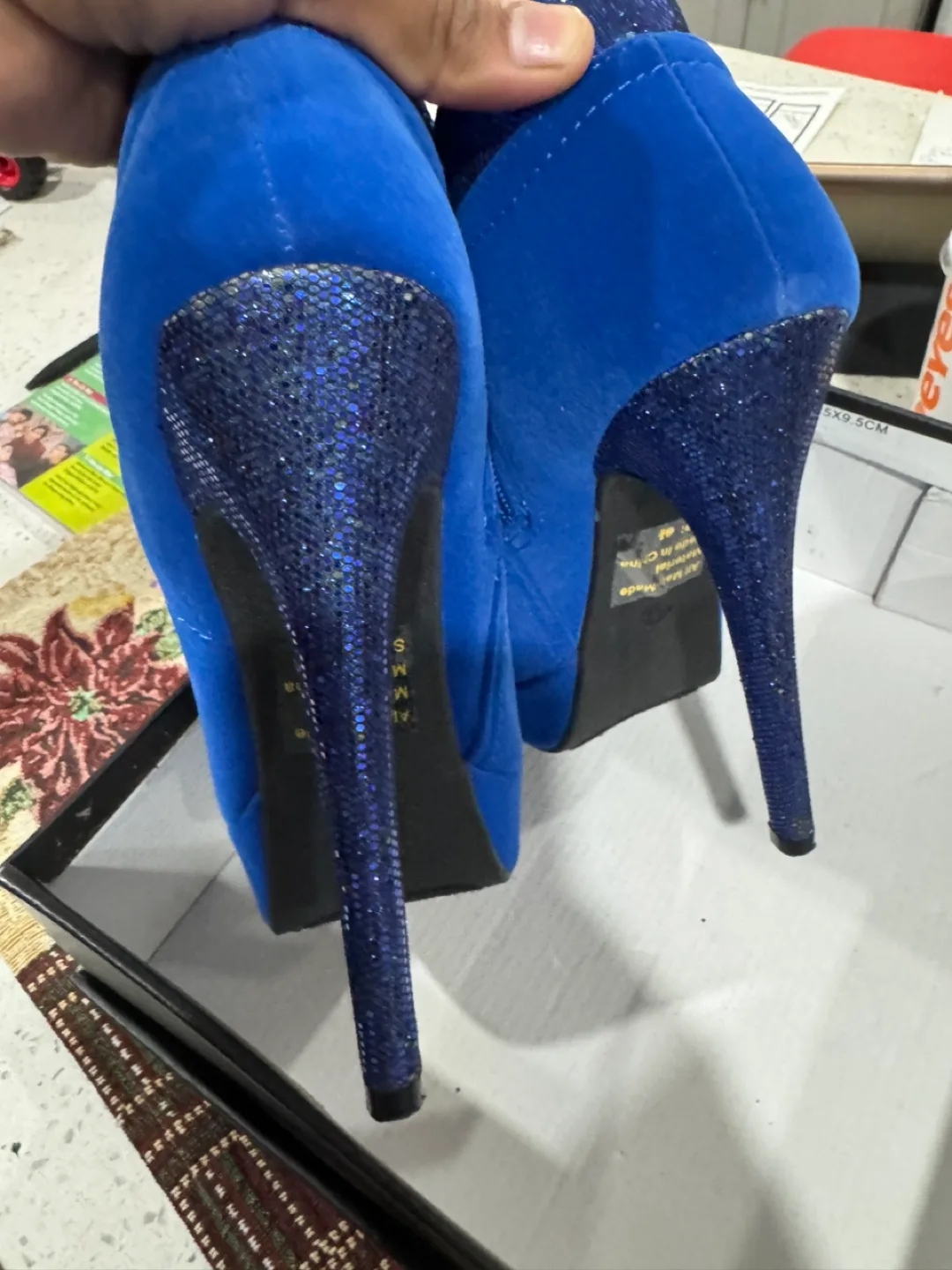 Kiss & Tell Blue Suede Booties image indicator(4)