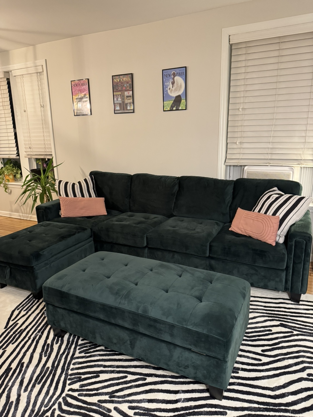 L-Shaped Sectional Sofa with Ottoman