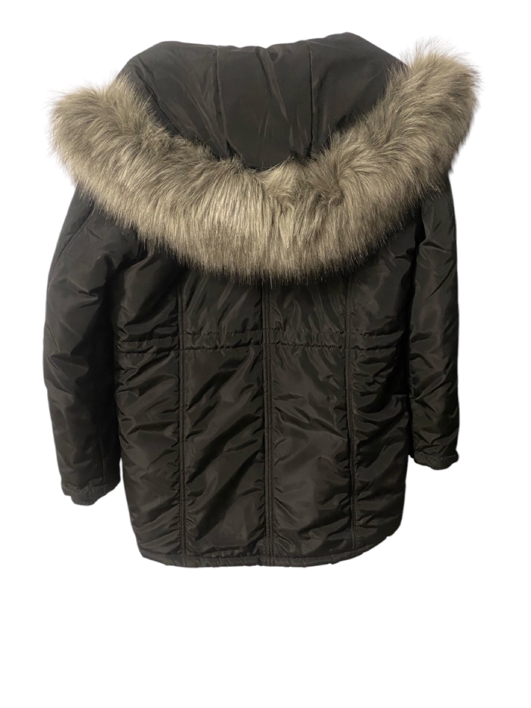 Le Château Black Winter Parka with Faux Fur Hood