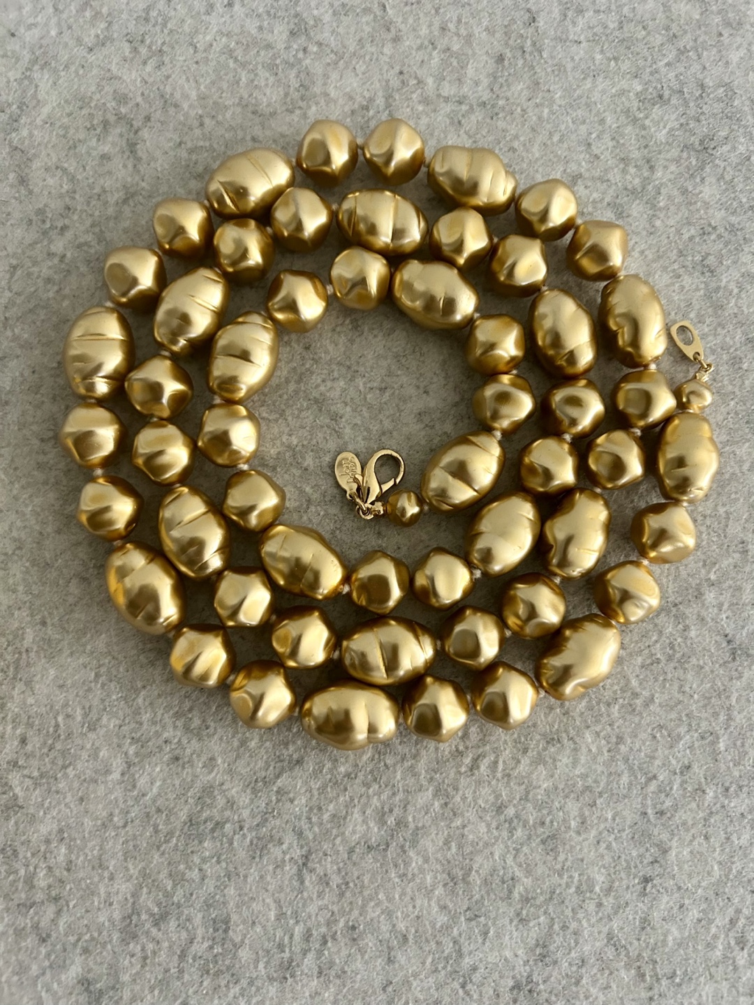 Gorgeous Gold Nugget Bead Necklace