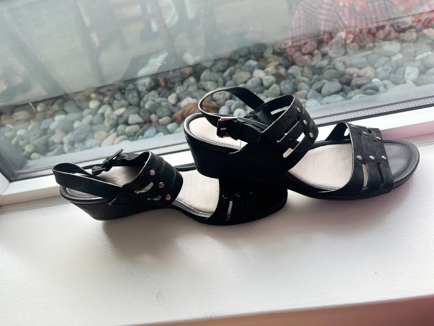 Ecco Black Leather Sandals image indicator(2)