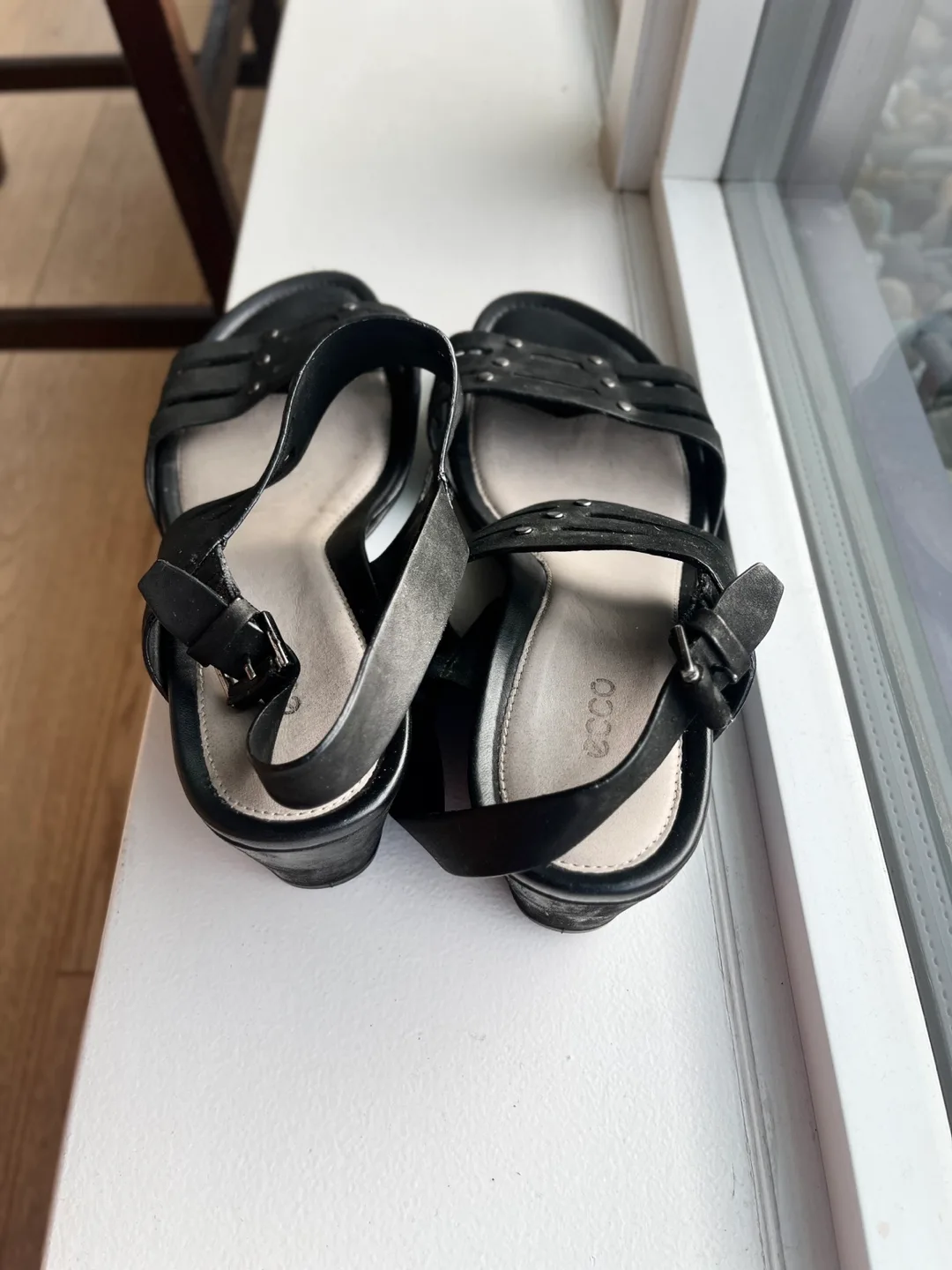 Ecco Black Leather Sandals image indicator(3)