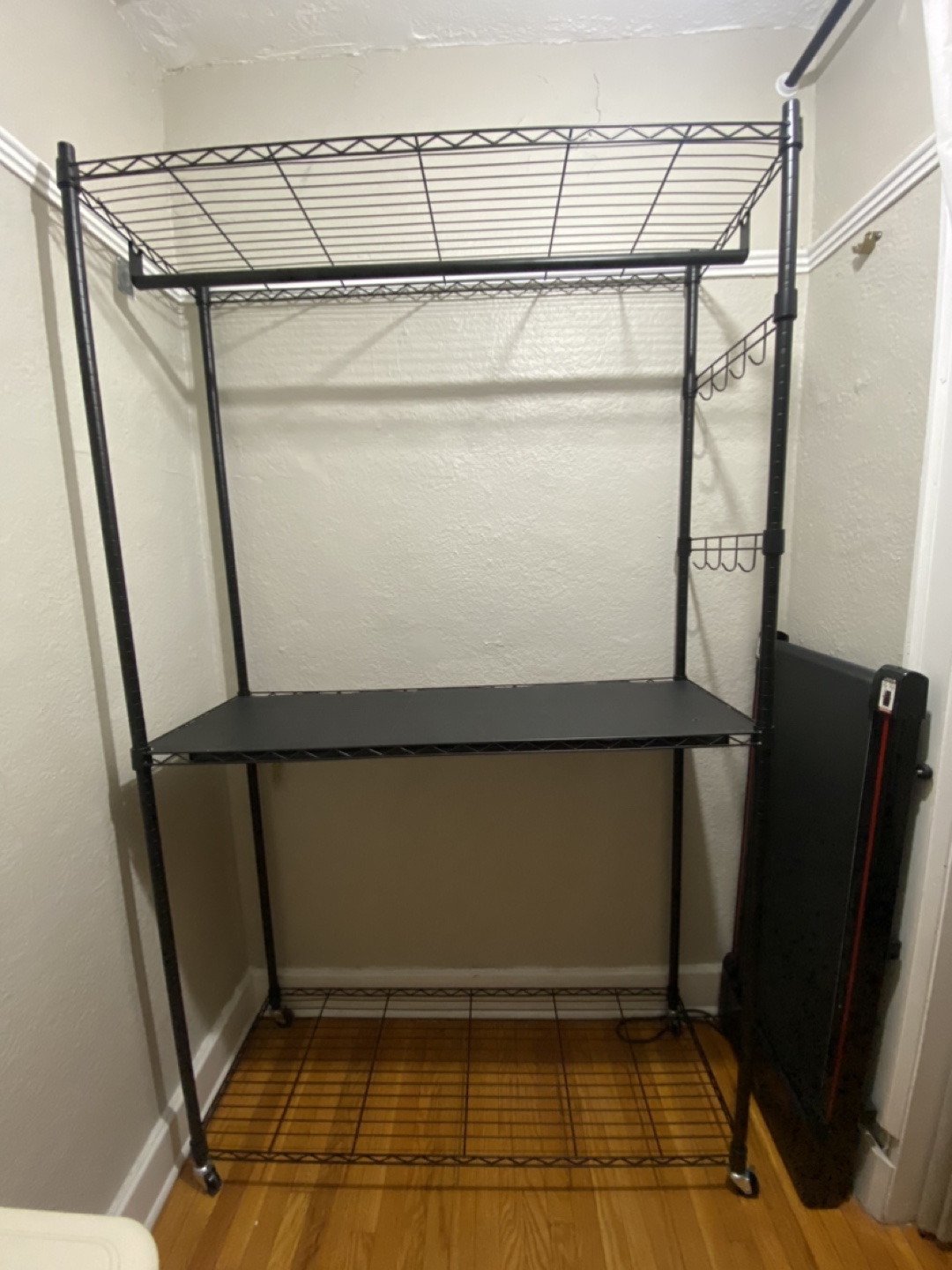 Black Metal Rolling Closet Organizer