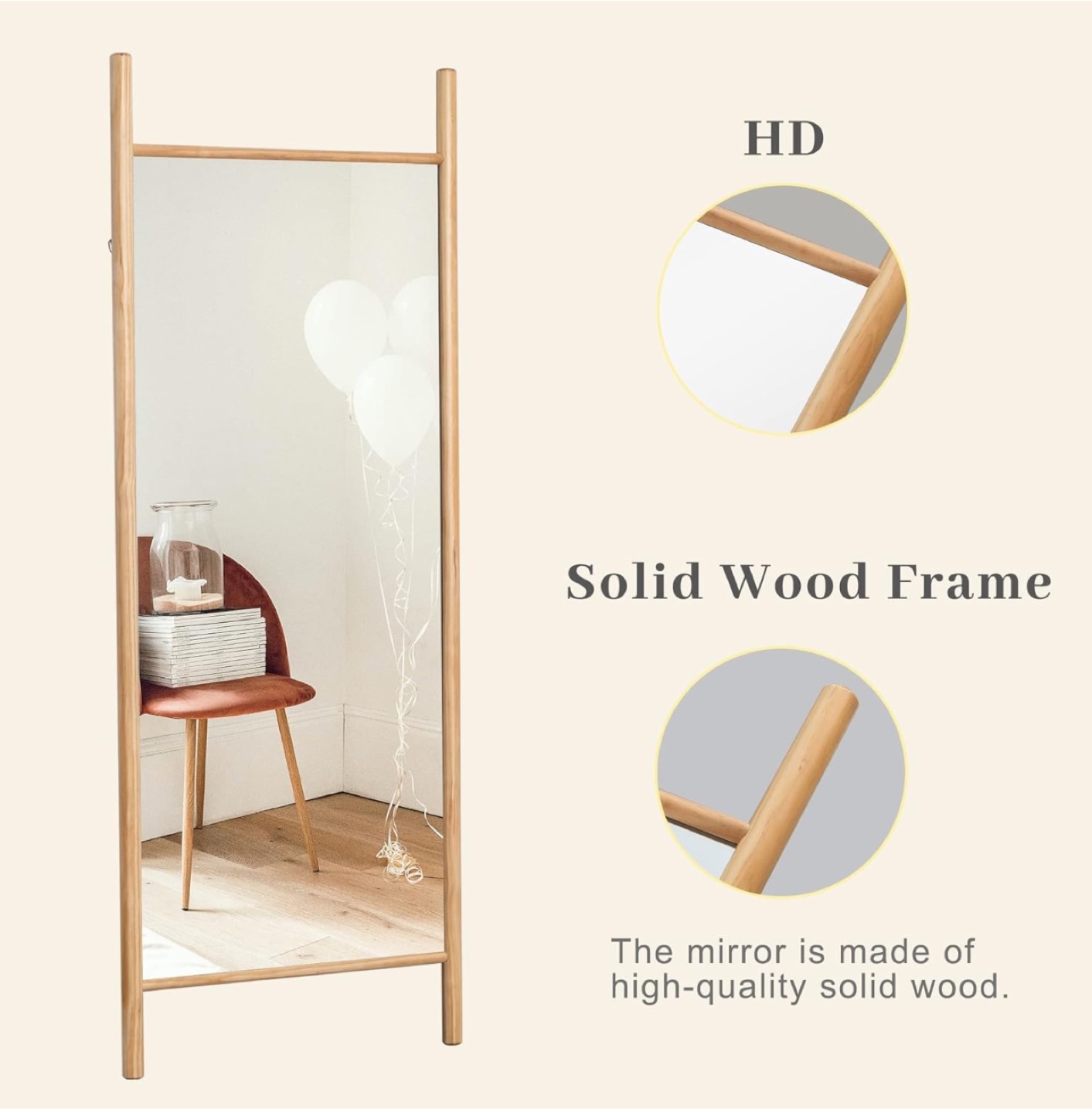 Full Length Wooden Frame Mirror - photo 4