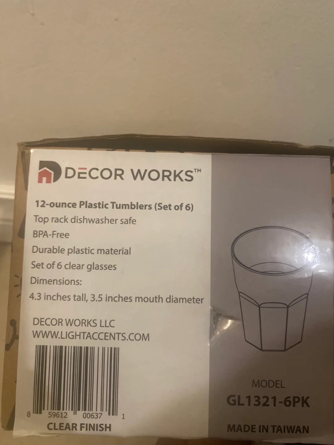 Decor Works 12-ounce Plastic Tumblers (Set of 6) image indicator(4)