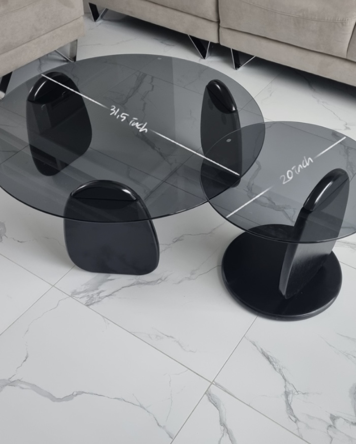 Glass Coffee Table Set